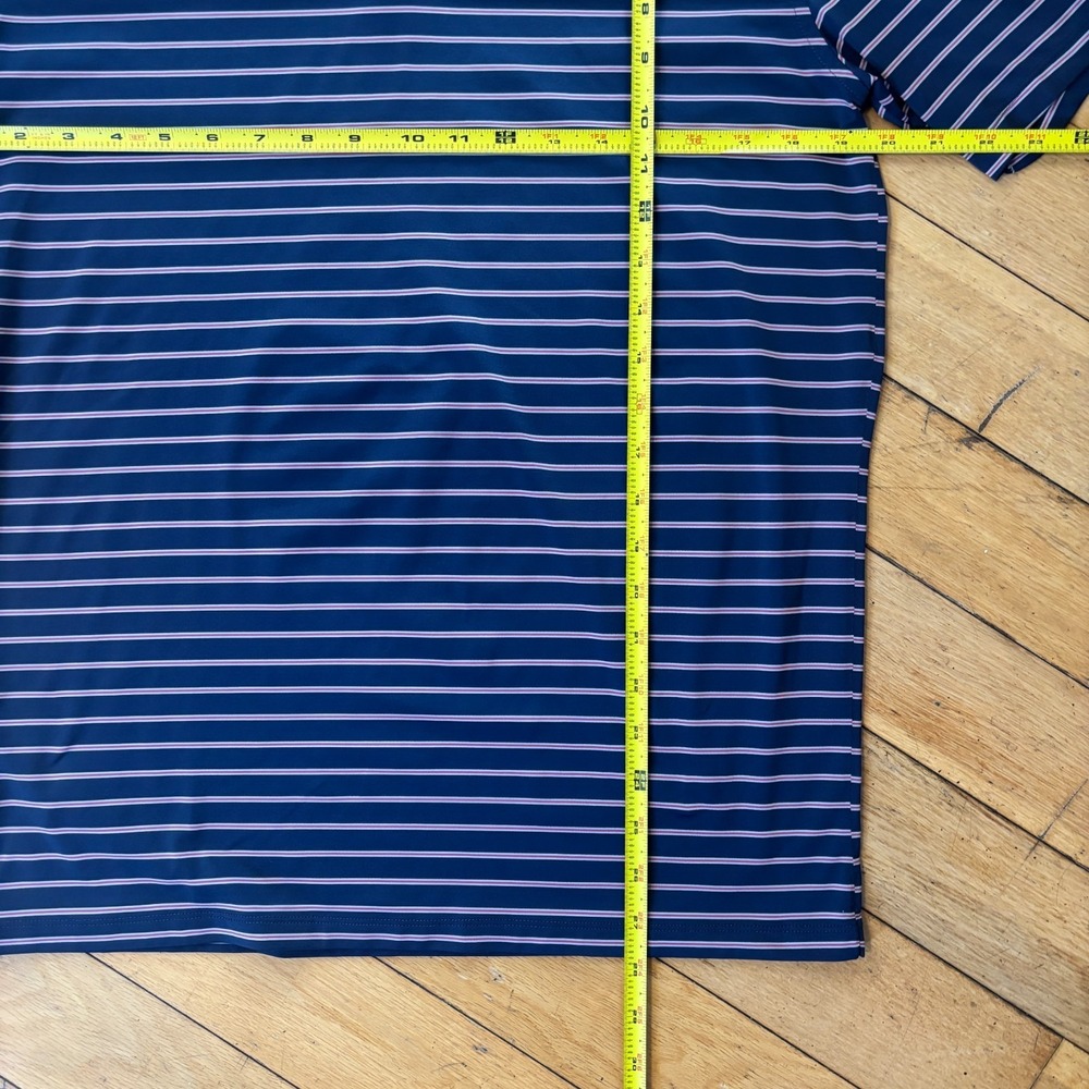 Rhone LPGA Striped Performance Polo Mens Large Navy Golf Shirt - Picture 7 of 7